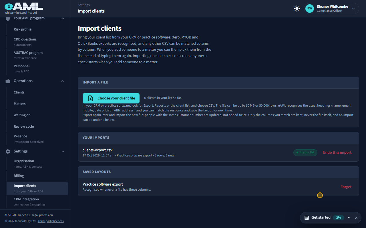 Import: the screen at this step