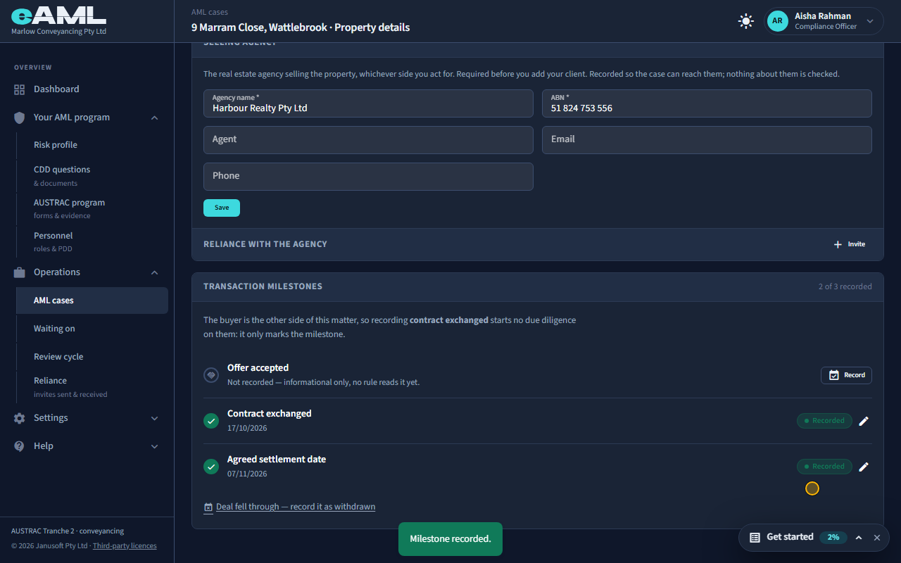 Exchange, settlement, risk and approval: the screen at this step