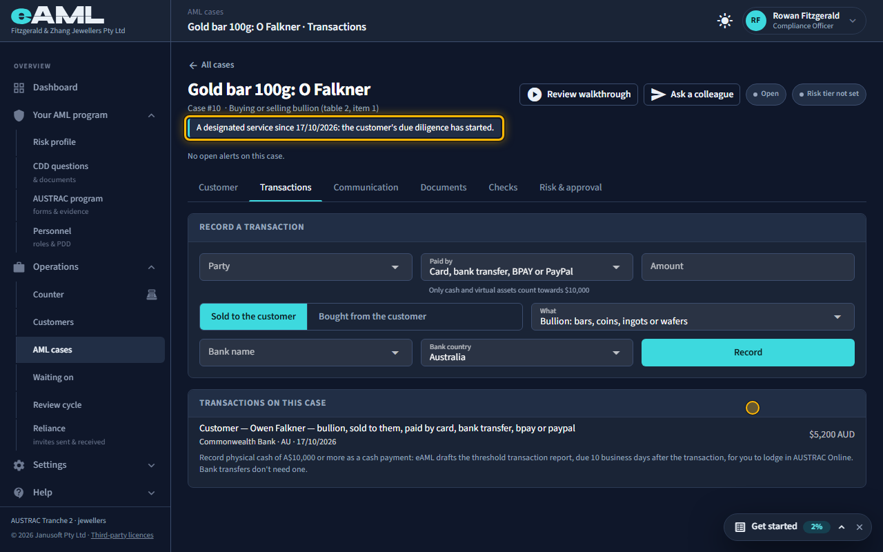 Bullion: $5,000, however it is paid: the screen at this step